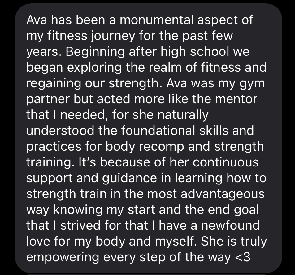 Client testimonial message 2