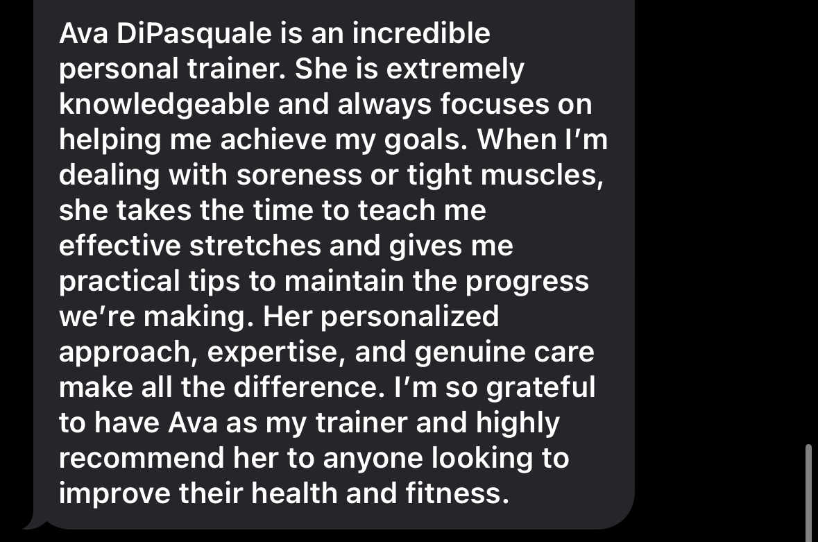 Client testimonial message 5